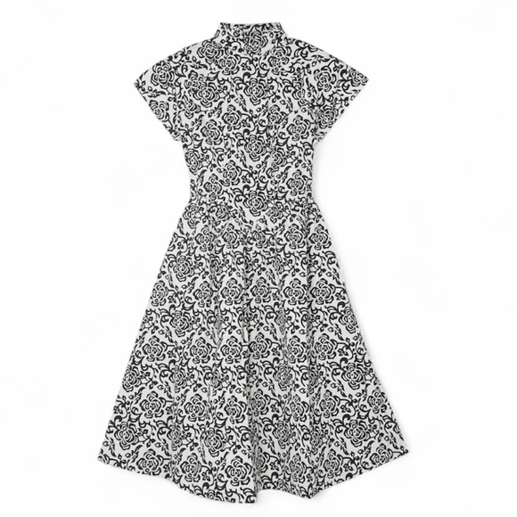 Batsheva Dresses & Skirts - Batsheva black and white floral print dress